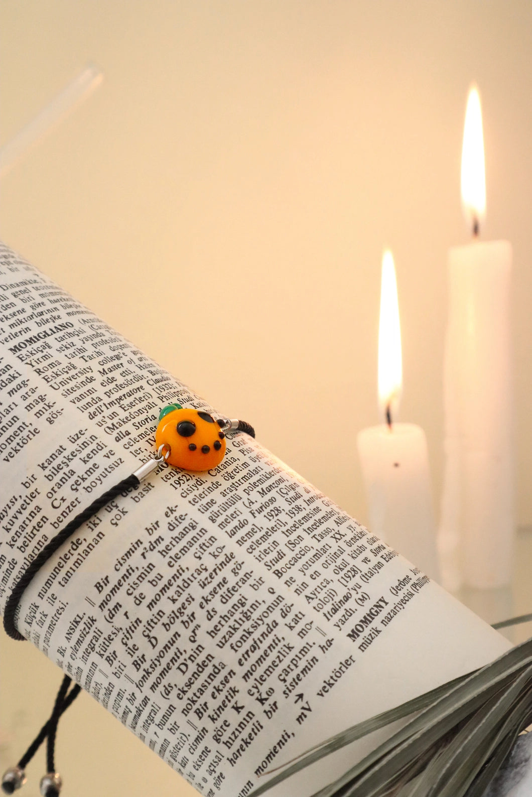 Murano Glass Spooky Pumpkin Bracelet